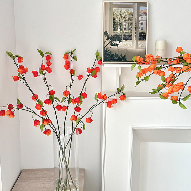 Artificial flower branch with fine, vibrant flowers and natural look