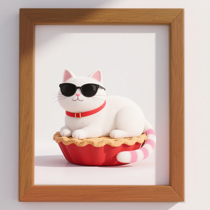 Playful Cat Illustration Frame