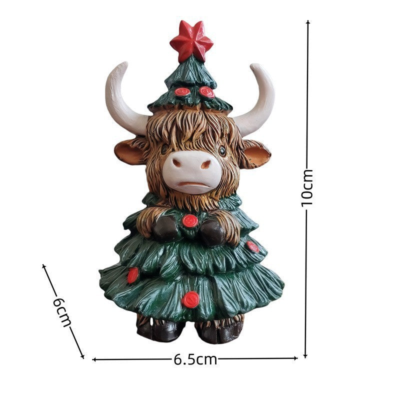 Christmas decoration figure in Highlands cattle design