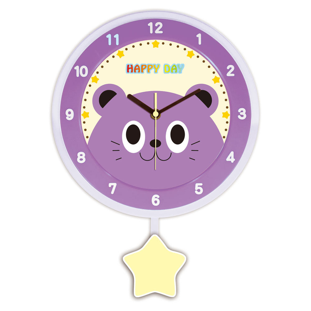 Wall clock with colorful animal design