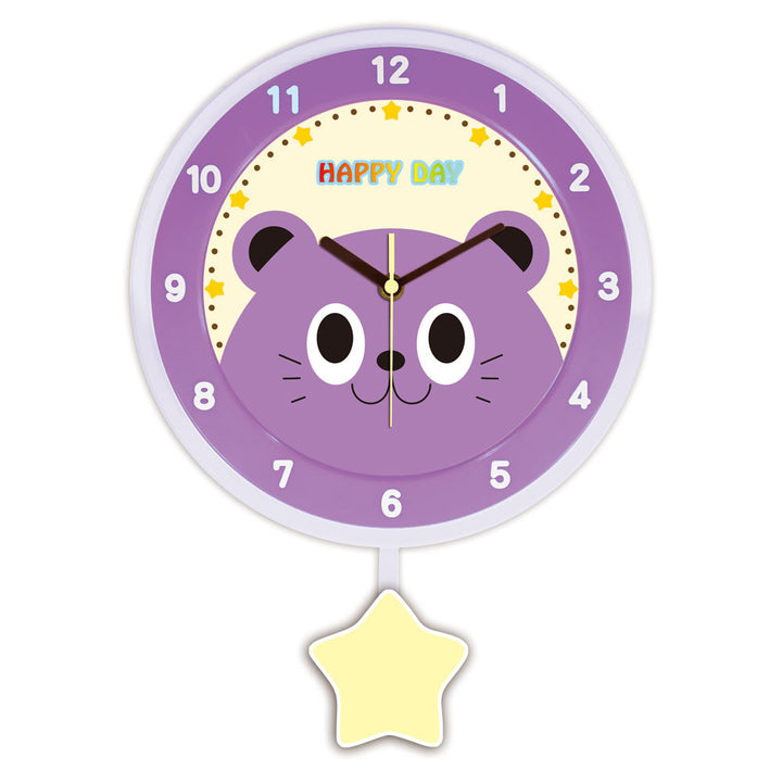 Wall clock with colorful animal design