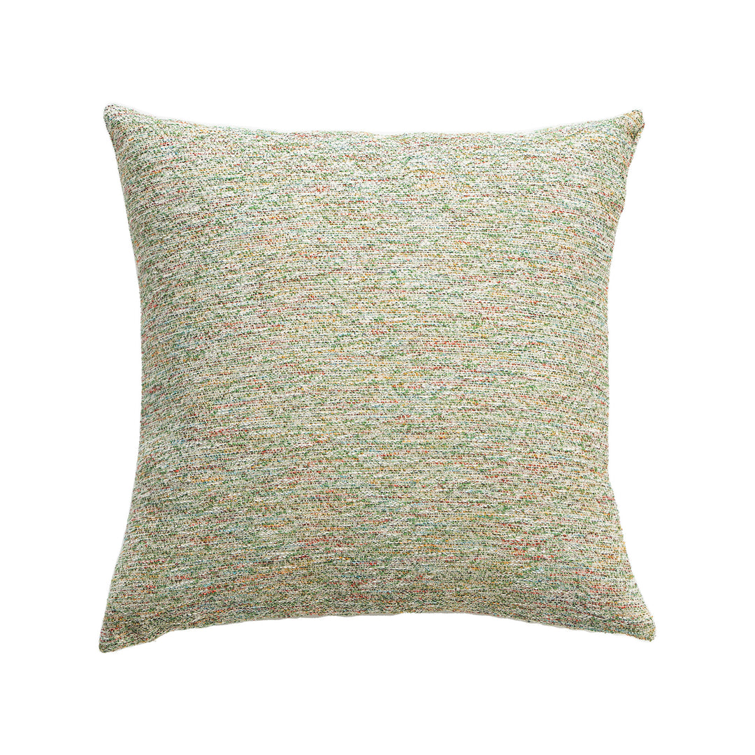 Woven square decorative pillow cover with mottled bouclé structure