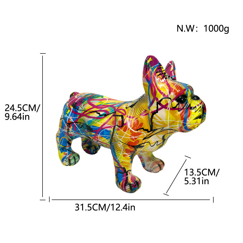 Creative Bulldog Sculpture with Headphones