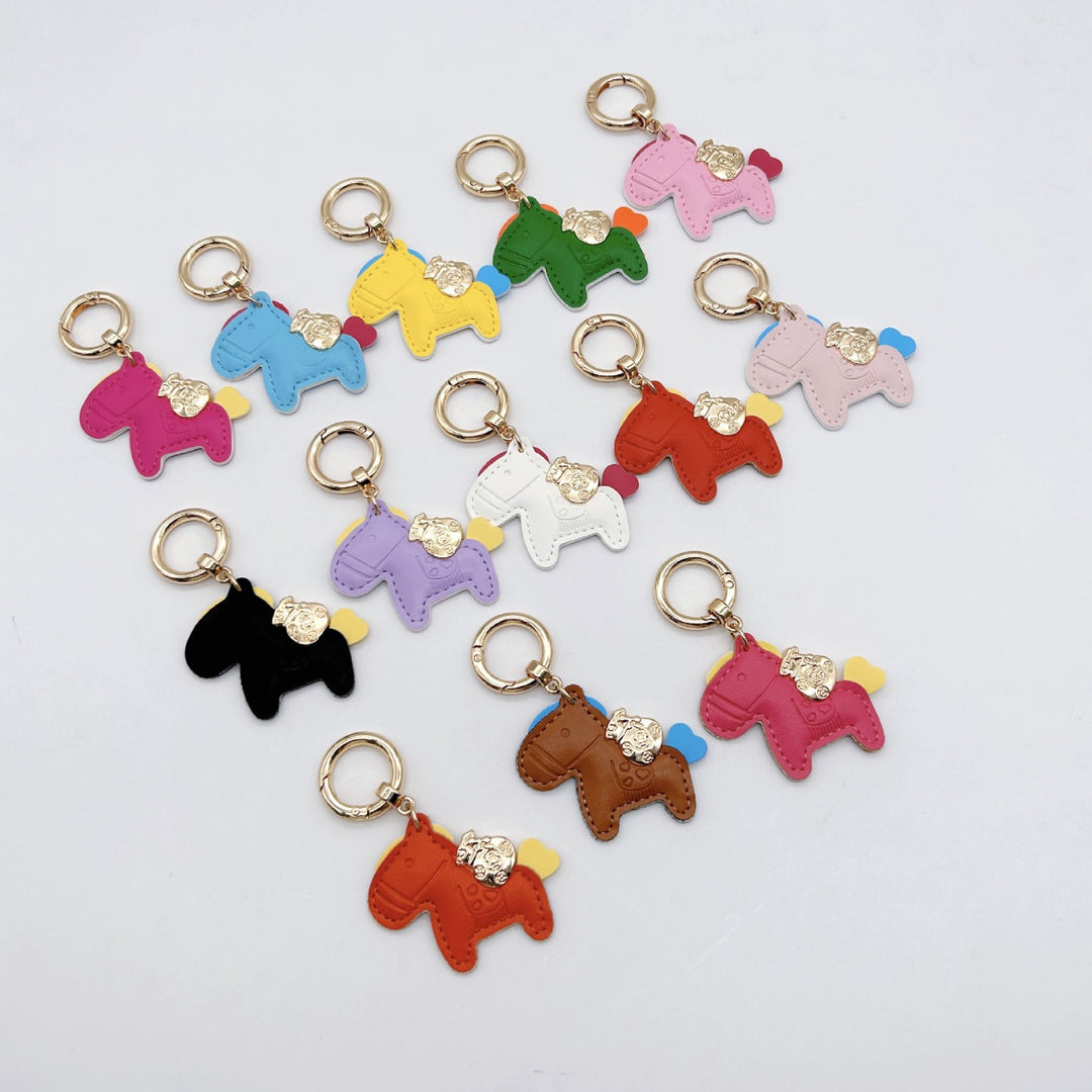 Animal-Shaped Leather Keychain