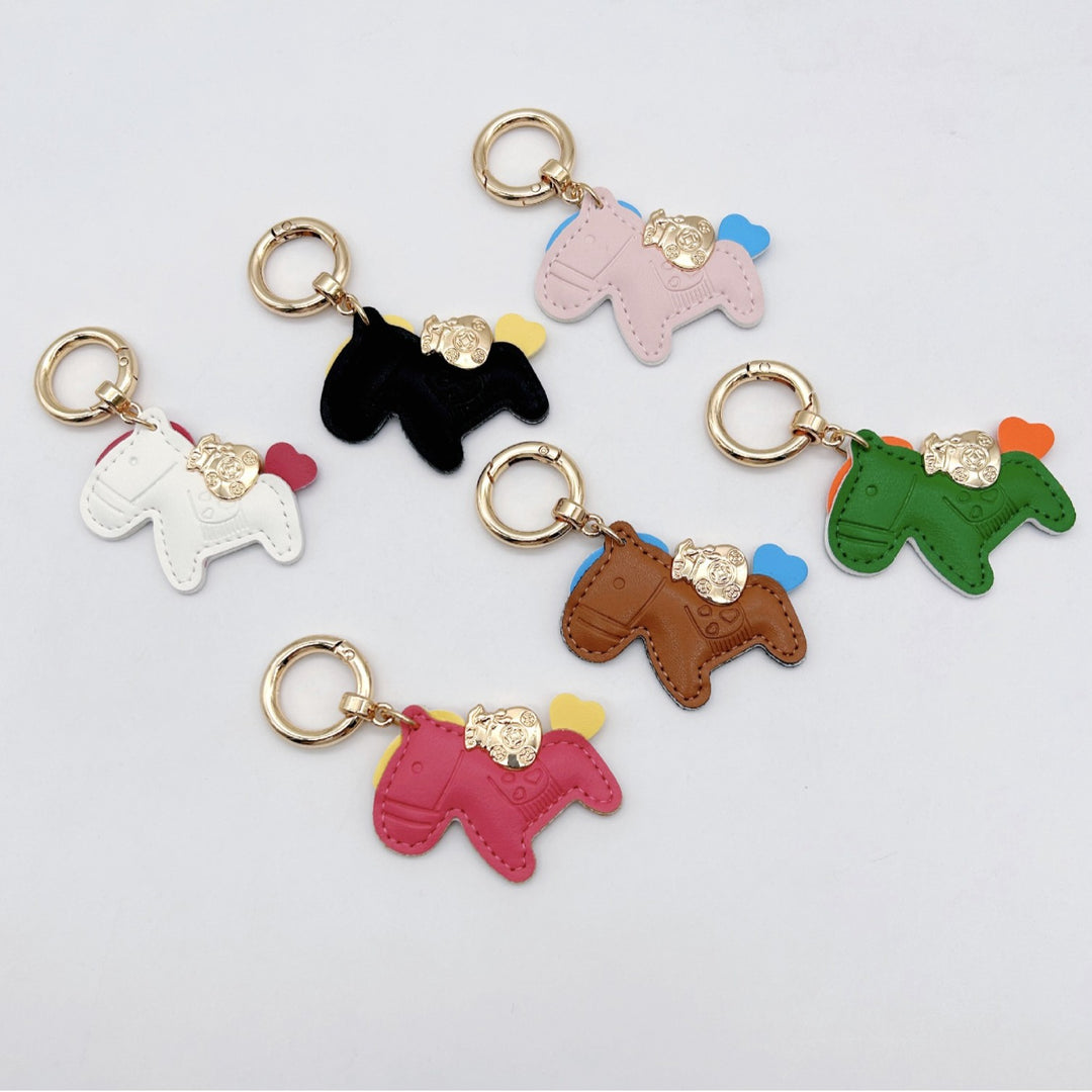 Animal-Shaped Leather Keychain