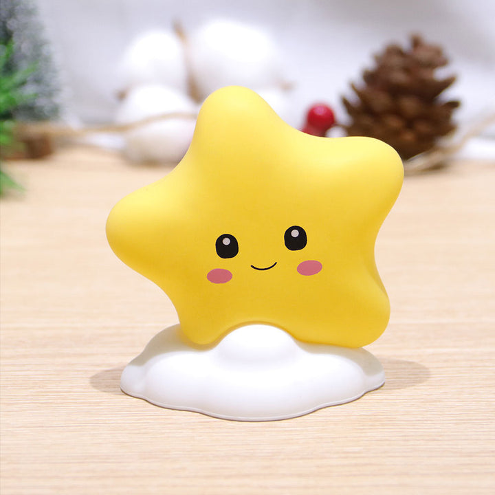 Star-shaped Silicone Touch Night Light with Cloud Base