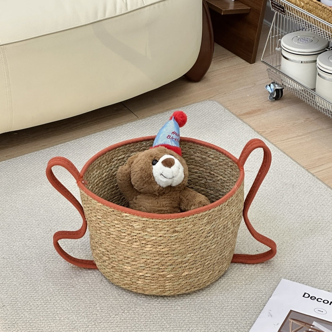 Handwoven Decorative Basket Made of Natural Materials