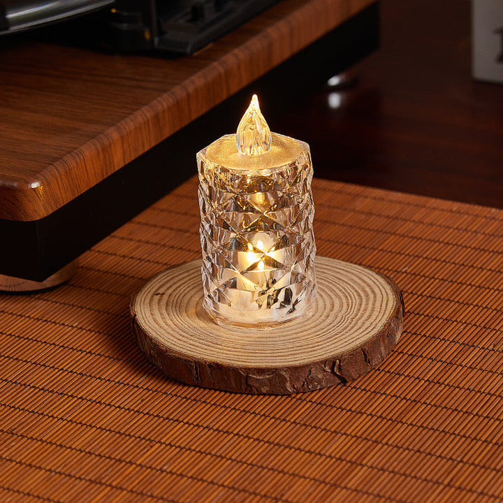 Decorative LED real wax candle in crystal look