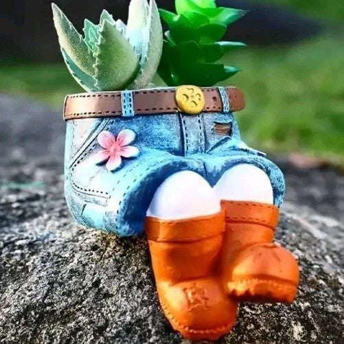 Whimsical Denim Jeans Phone Holder