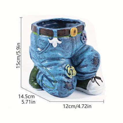 Decorative plant figure in denim look