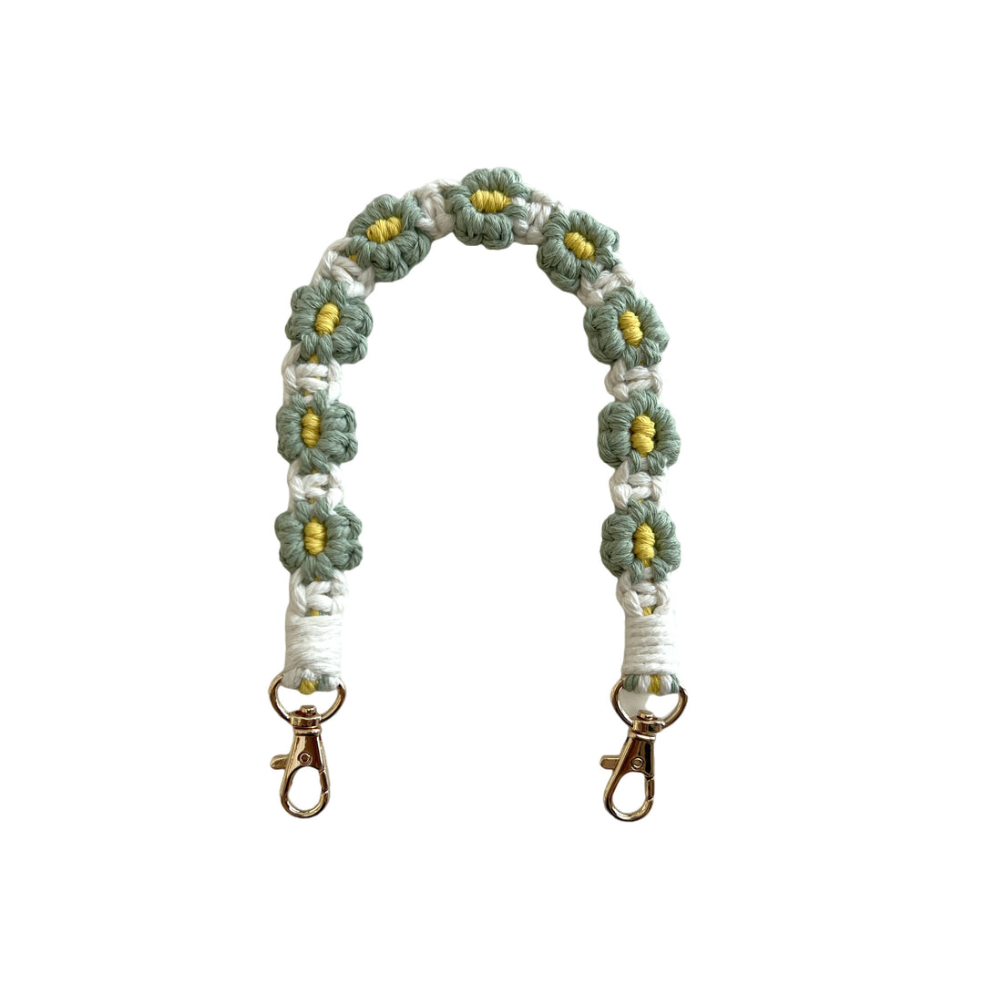 Floral Macrame Keychain Strap
