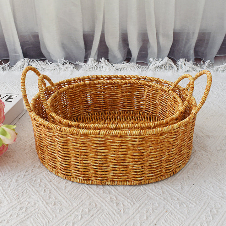 Handcrafted Woven Storage Basket with Handles