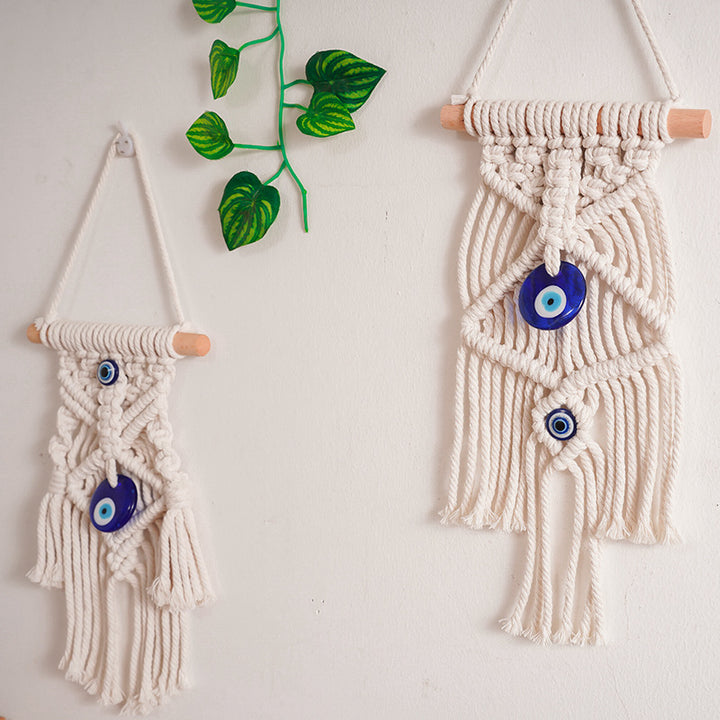 Macrame Wall Decor with Protective Evil Eye