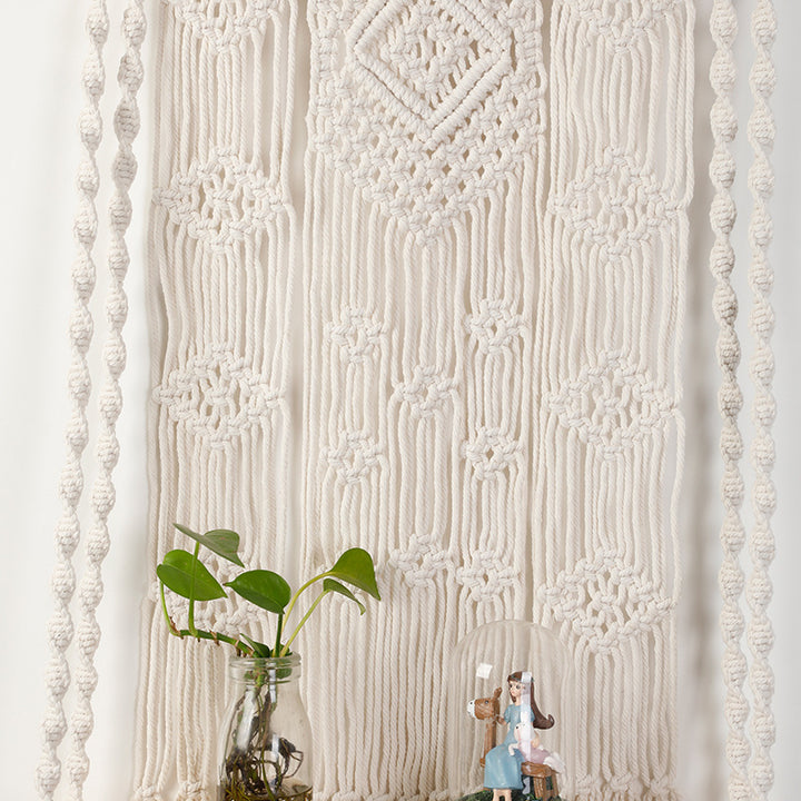 Macramé Wall Shelf with Hanger