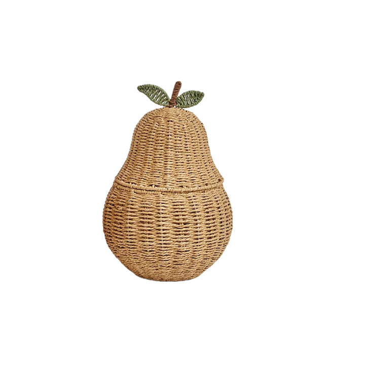 Playful storage basket in the shape of a pear