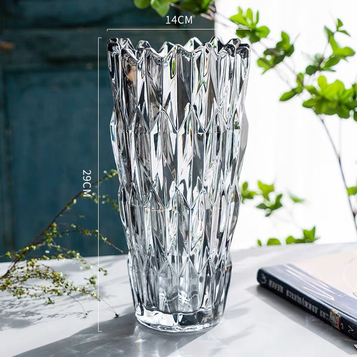 Geometric Cut Crystal Vase