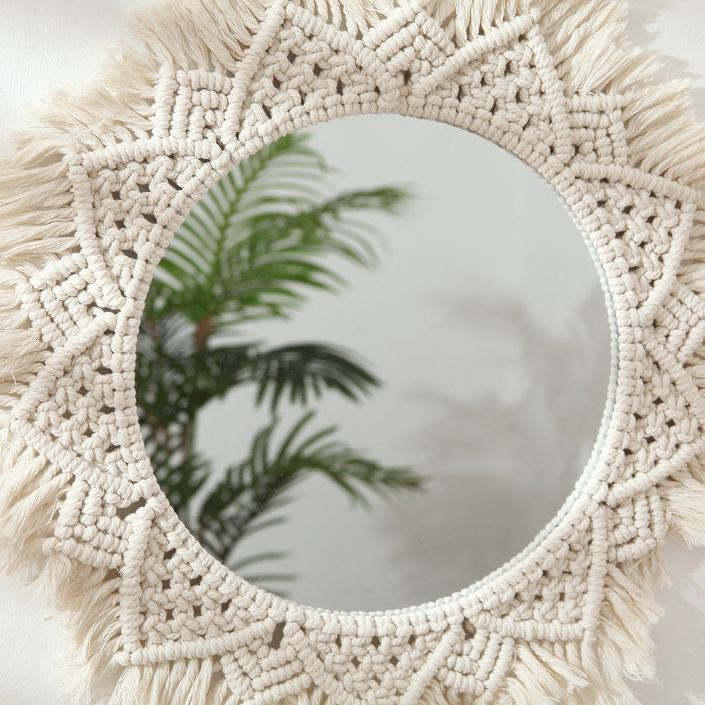 Macrame Decorative Round Wall Mirror