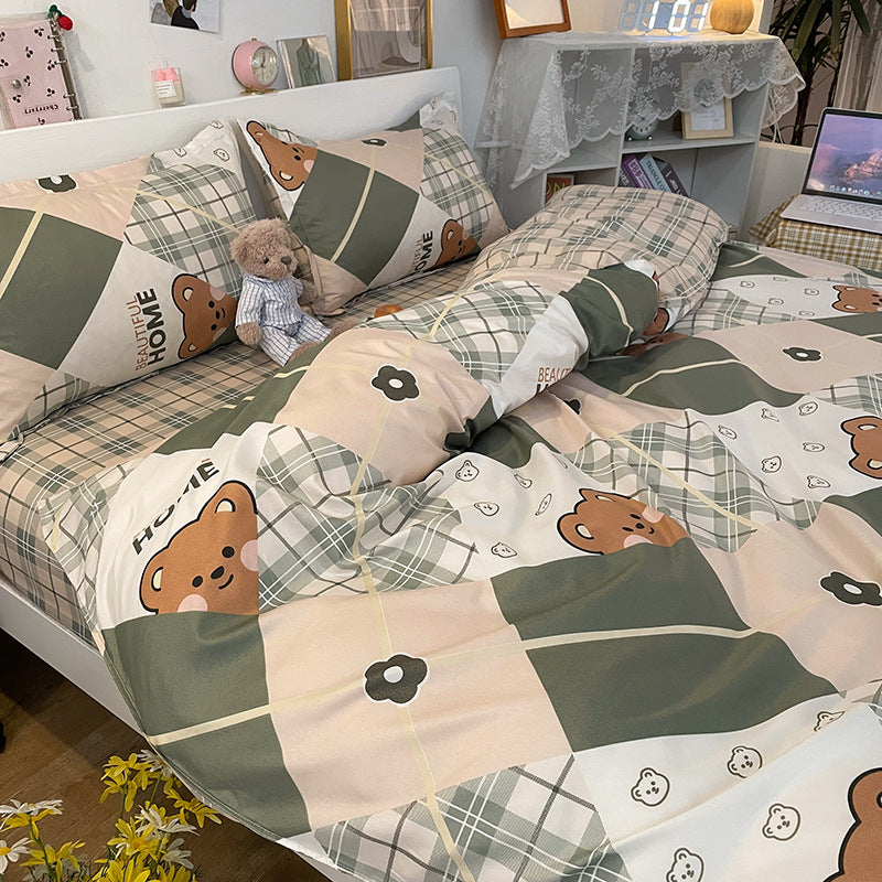 Playful Cartoon Dog-Themed Bedding Set