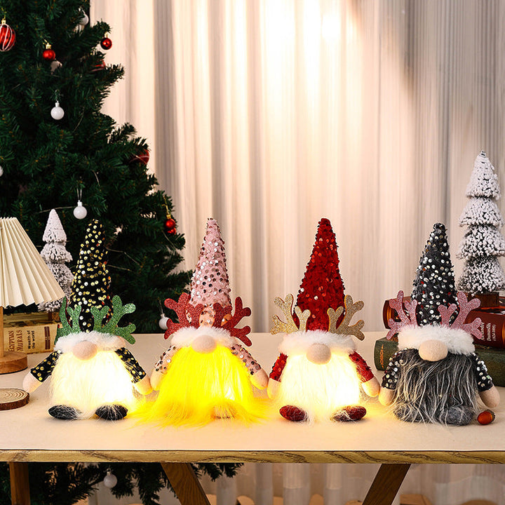 Decorative Christmas gnome figure with LED lighting