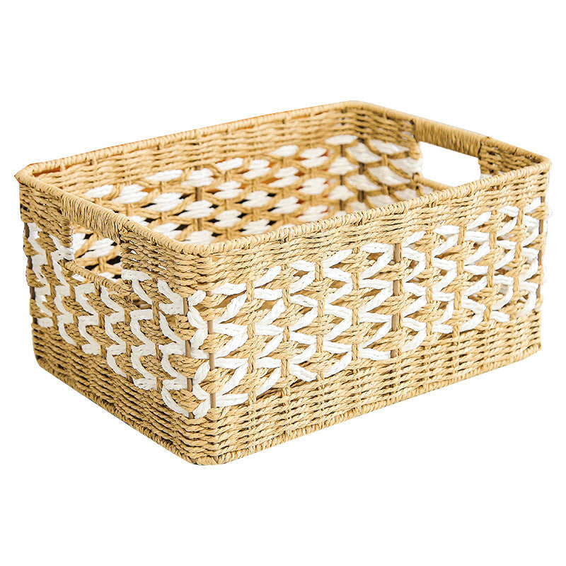 Decorative basket made of natural fiber with elegant design