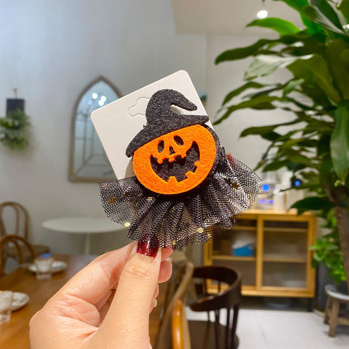 Creative Halloween Hair Clip with Pumpkin Design