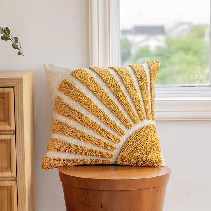 Textured Geometric Accent Pillow