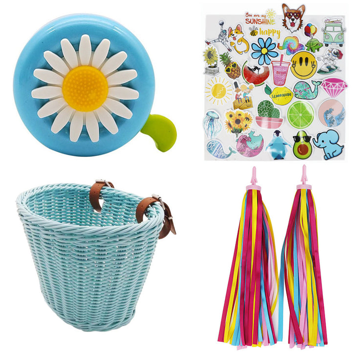 Playful basket with colorful appliqués