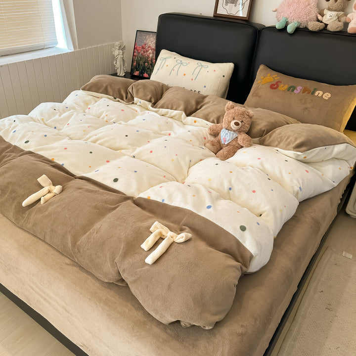 Soft Flannel Checkered Duvet Cover Set