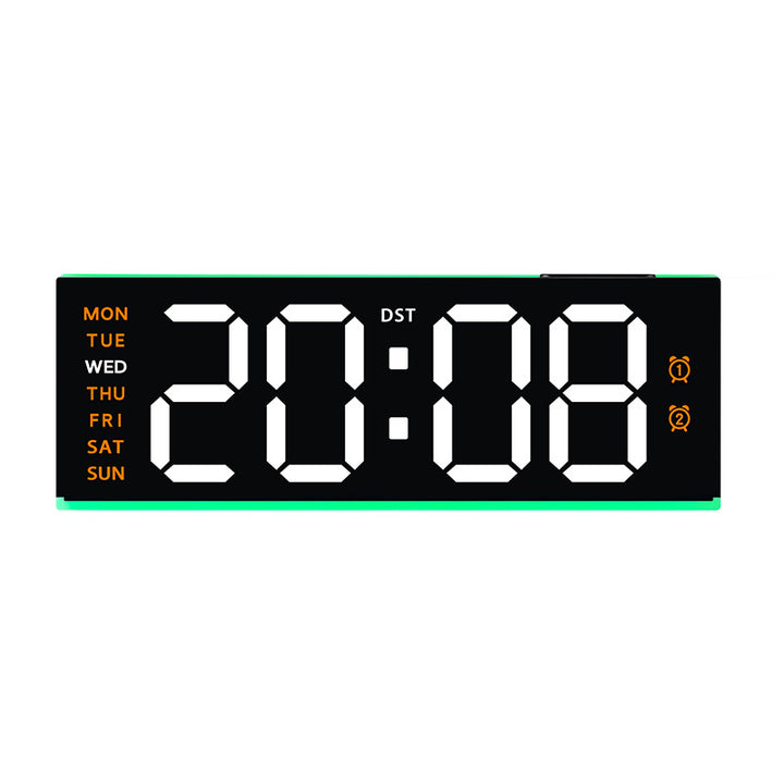 Digital alarm clock with large LED display and multifunctional alarm functions