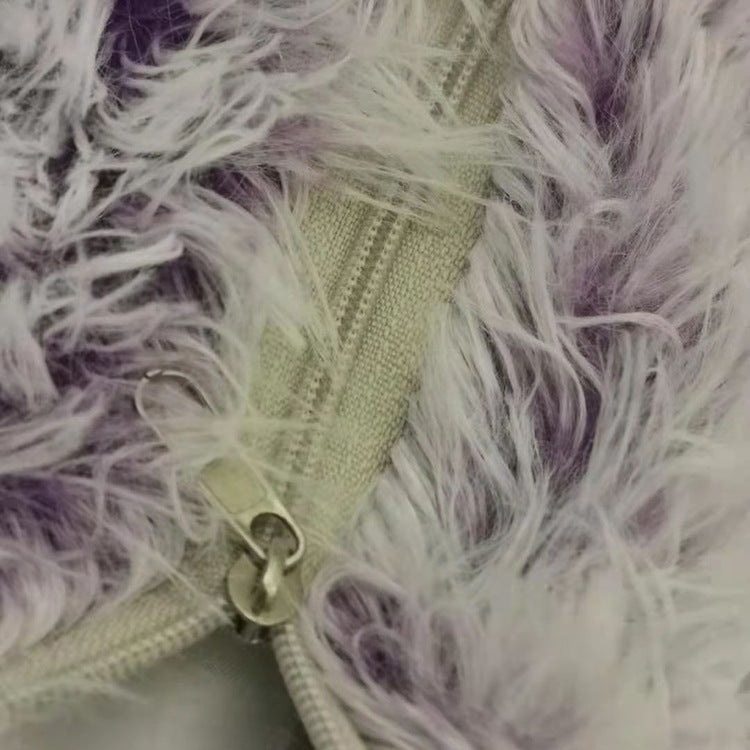 Plush Faux Fur Decorative Throw Pillow