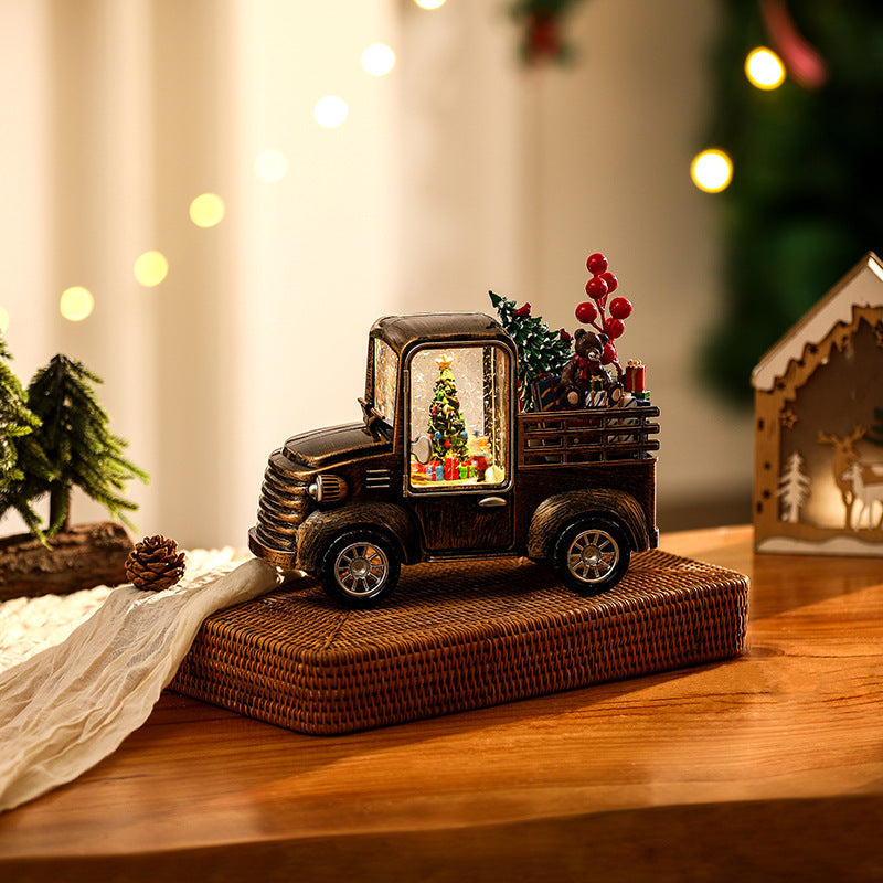 Decorative truck model with Christmas lighting