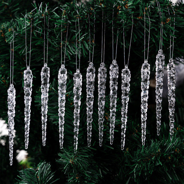 Decorative Christmas tree hangers in icicle shape