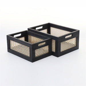 Practical storage basket made of wood