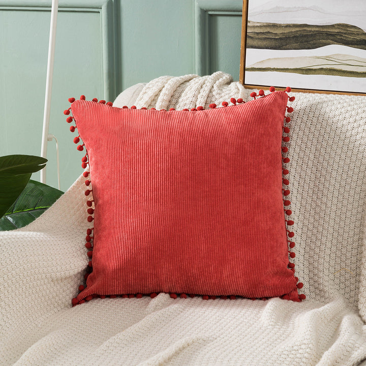 Textured Corduroy Decorative Throw Pillow