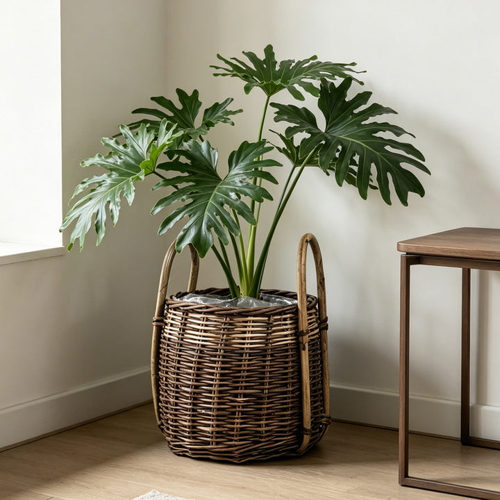 Natural woven storage basket