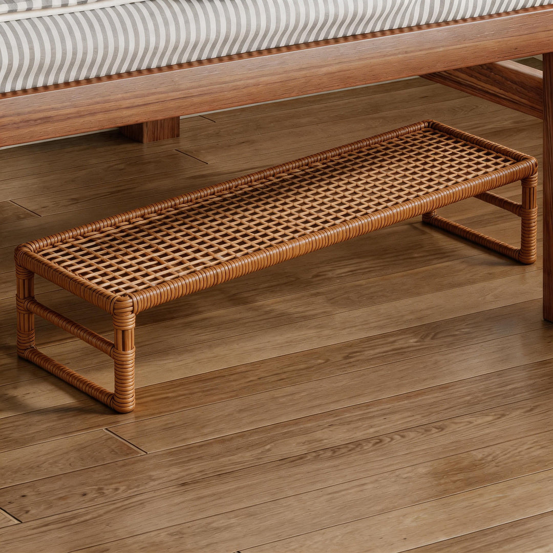 Low-Profile Stackable Shoe Riser Shelf with Ventilated Grid Top for Under-Bed and Entryway