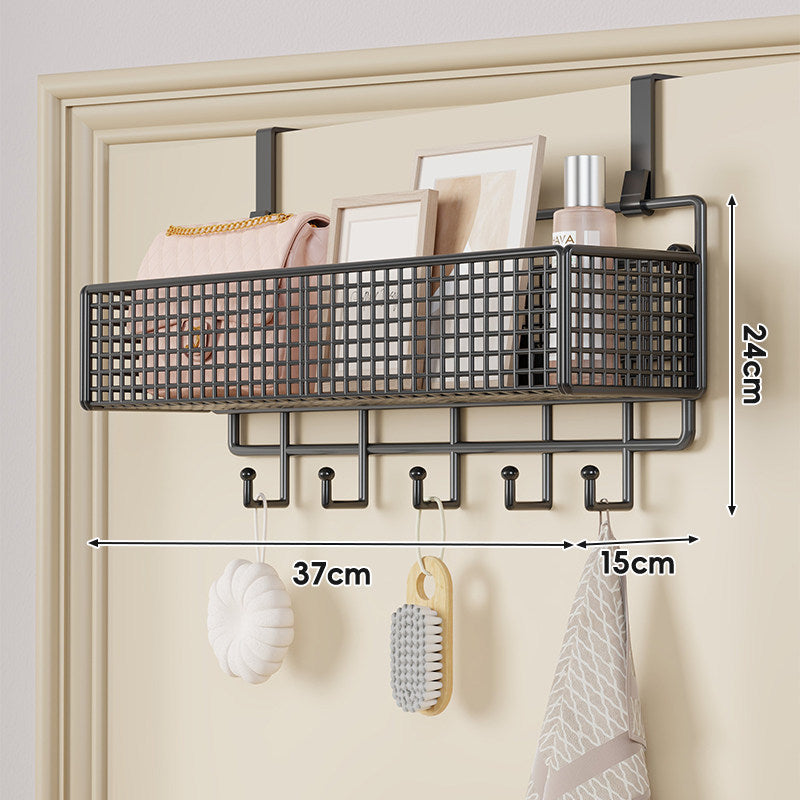 Over-Door Double-Tier Grid Hanging Storage Basket