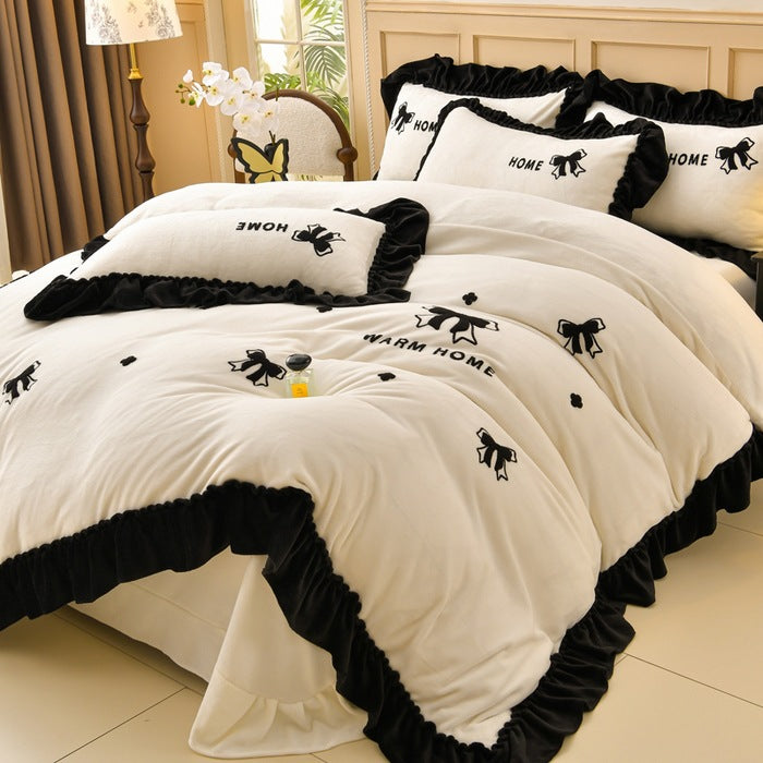 Embroidered Butterfly Cozy Comforter Set