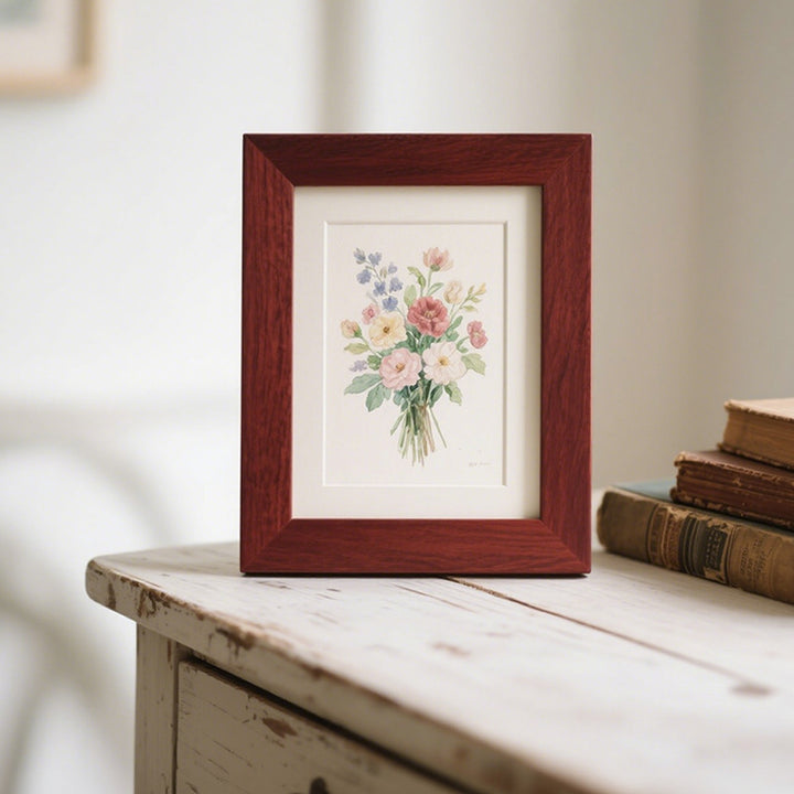 Wooden Floral Illustration Picture Frame