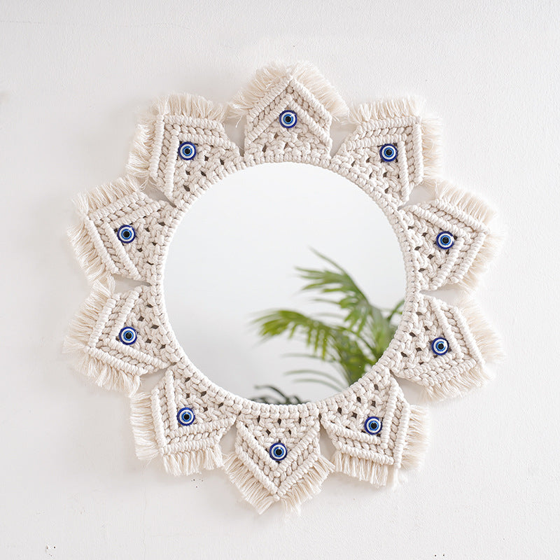 Macramé Decorative Round Mirror