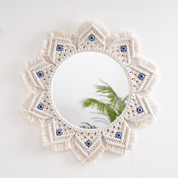 Macramé Decorative Round Mirror