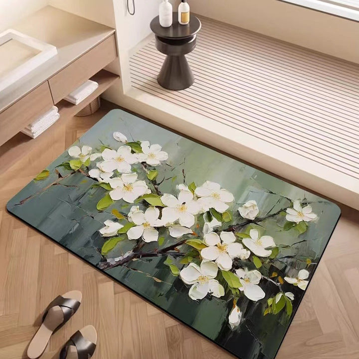 Luxury Textured Floral Bath Mat
