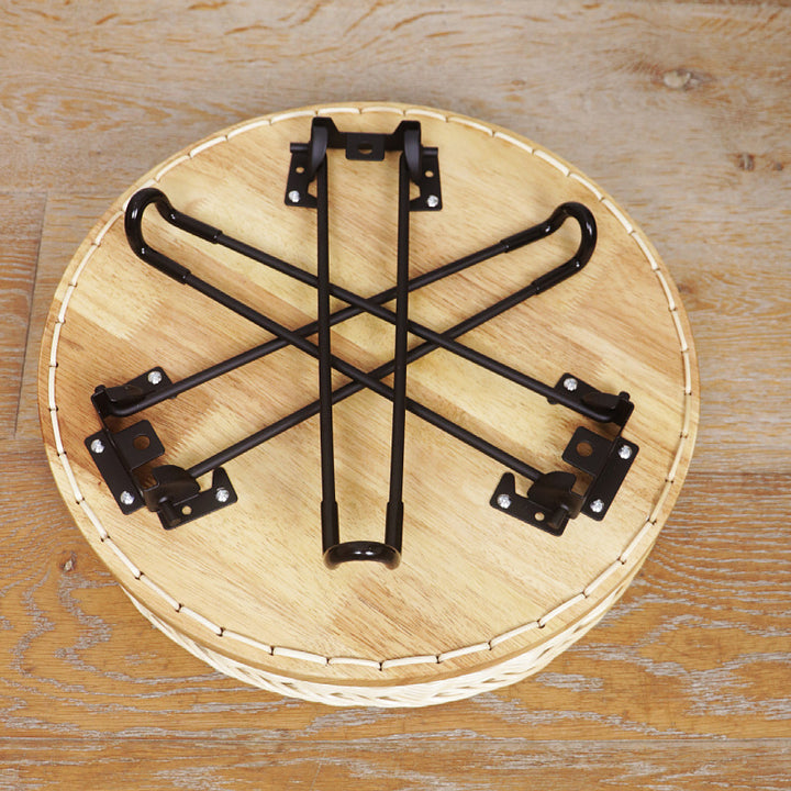 Decorative side table made of braided material