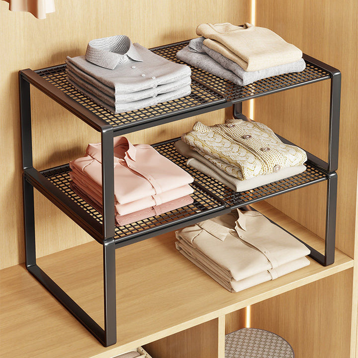 Adjustable Metal Mesh Closet Shelf Riser Organizer
