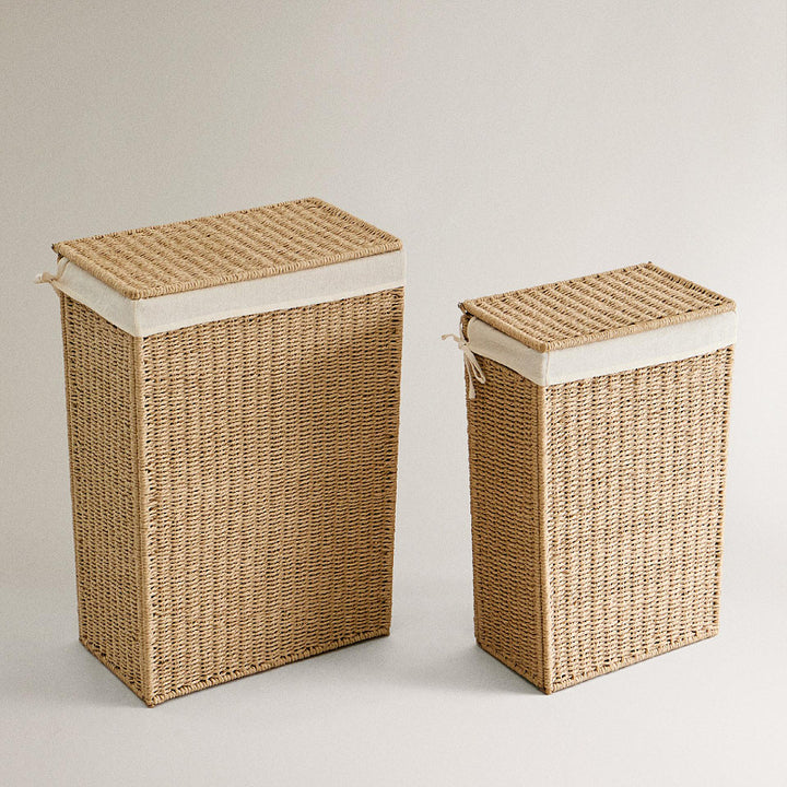 High-quality laundry basket made of natural wicker