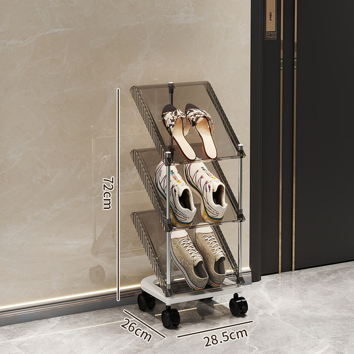Shoe rack with transparent design