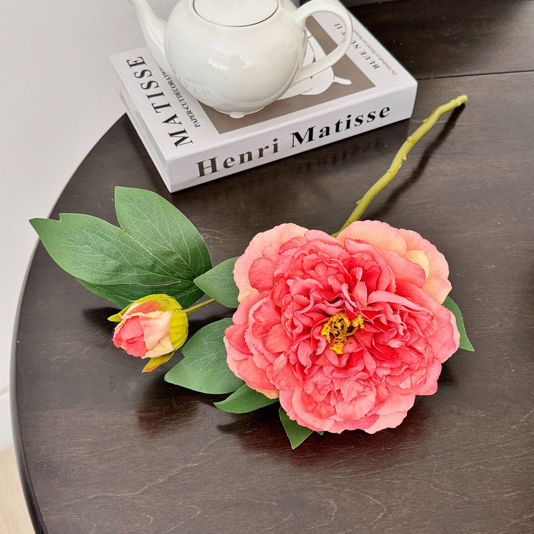 Lifelike Peony Floral Stem