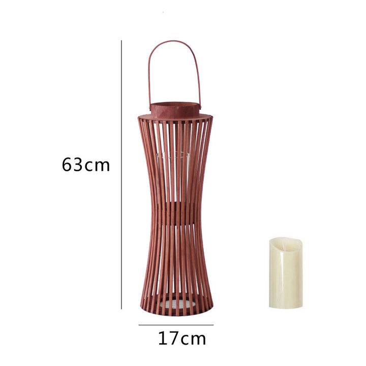 Elegant lantern made of woven wood