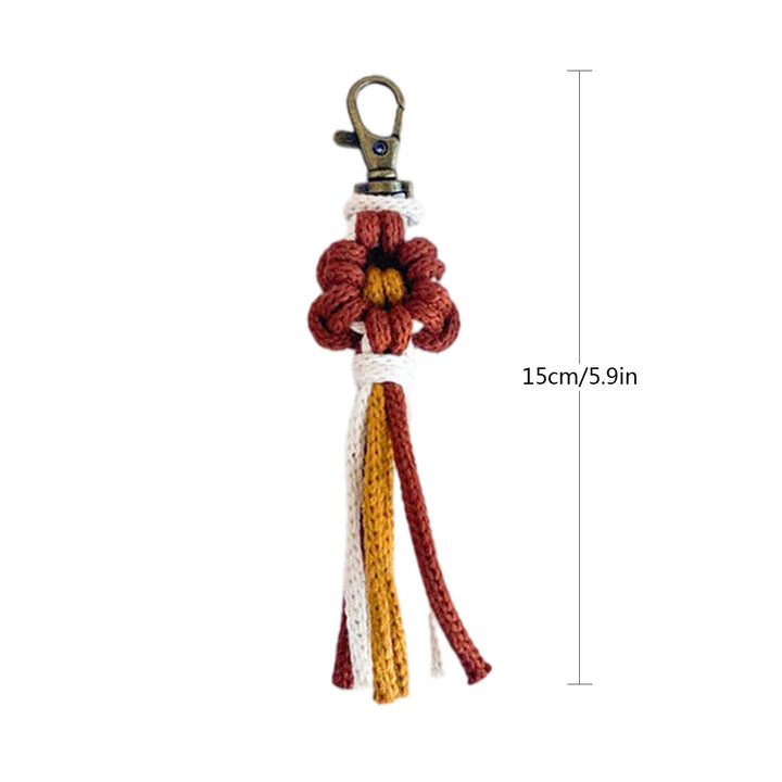 Handcrafted Macrame Flower Keychain