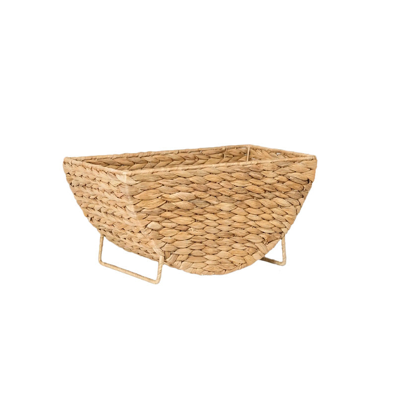 Decorative basket for storing blankets and magazines
